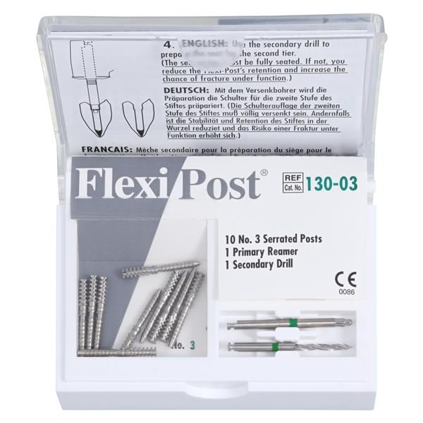 Essential Dental Systems 130-03 Flexi-Post Stainless Steel Posts #3 Green 10/Pk Essential Dental Systems 130-03 Flexi-Post Stainless Steel Posts #3 Green 10/Pk
